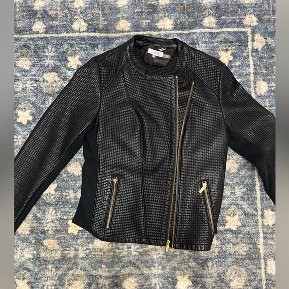 Calvin Klein Jackets & Blazers - Calvin Klein Women’s Faux Leather Motto Jacket - Medium
